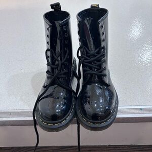 Dr. Martens Black Patent Leather Combat Boots